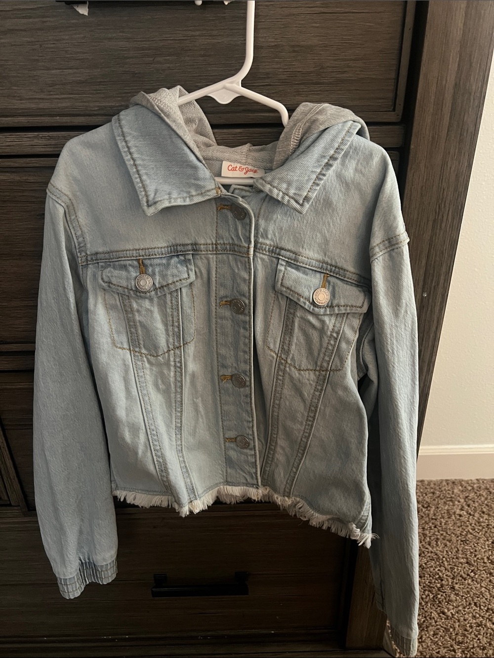 Cat & Jack Pale Blue Denim Jacket with Attached Hood